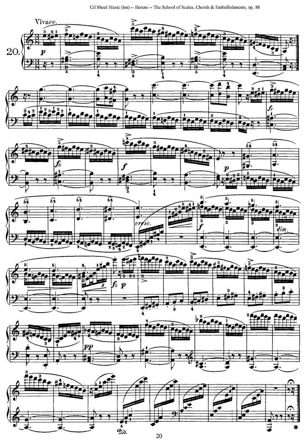 贝伦斯28首钢琴（和弦及装饰音）练习曲（16—20）钢琴曲谱（图5）