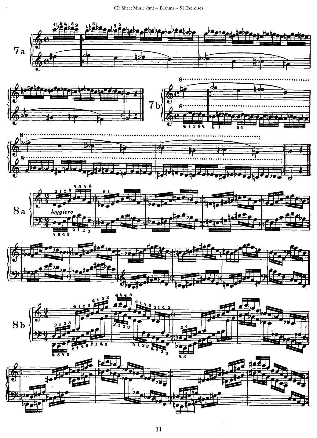 勃拉姆斯 - 51首练习曲（6—12）钢琴曲谱（图3）