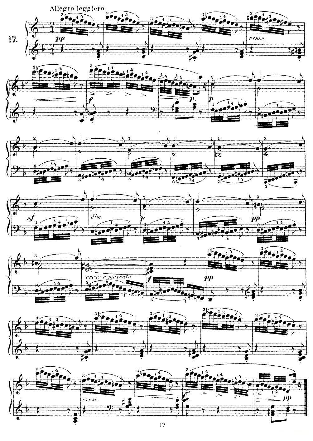 贝伦斯28首钢琴（和弦及装饰音）练习曲（16—20）钢琴曲谱（图2）