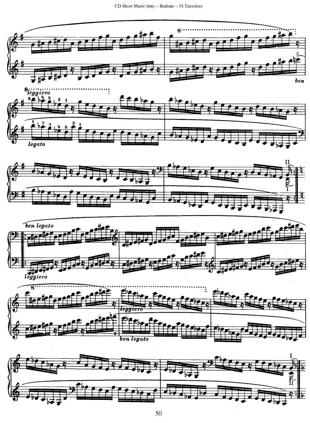 勃拉姆斯 - 51首练习曲（46—51）钢琴曲谱（图2）