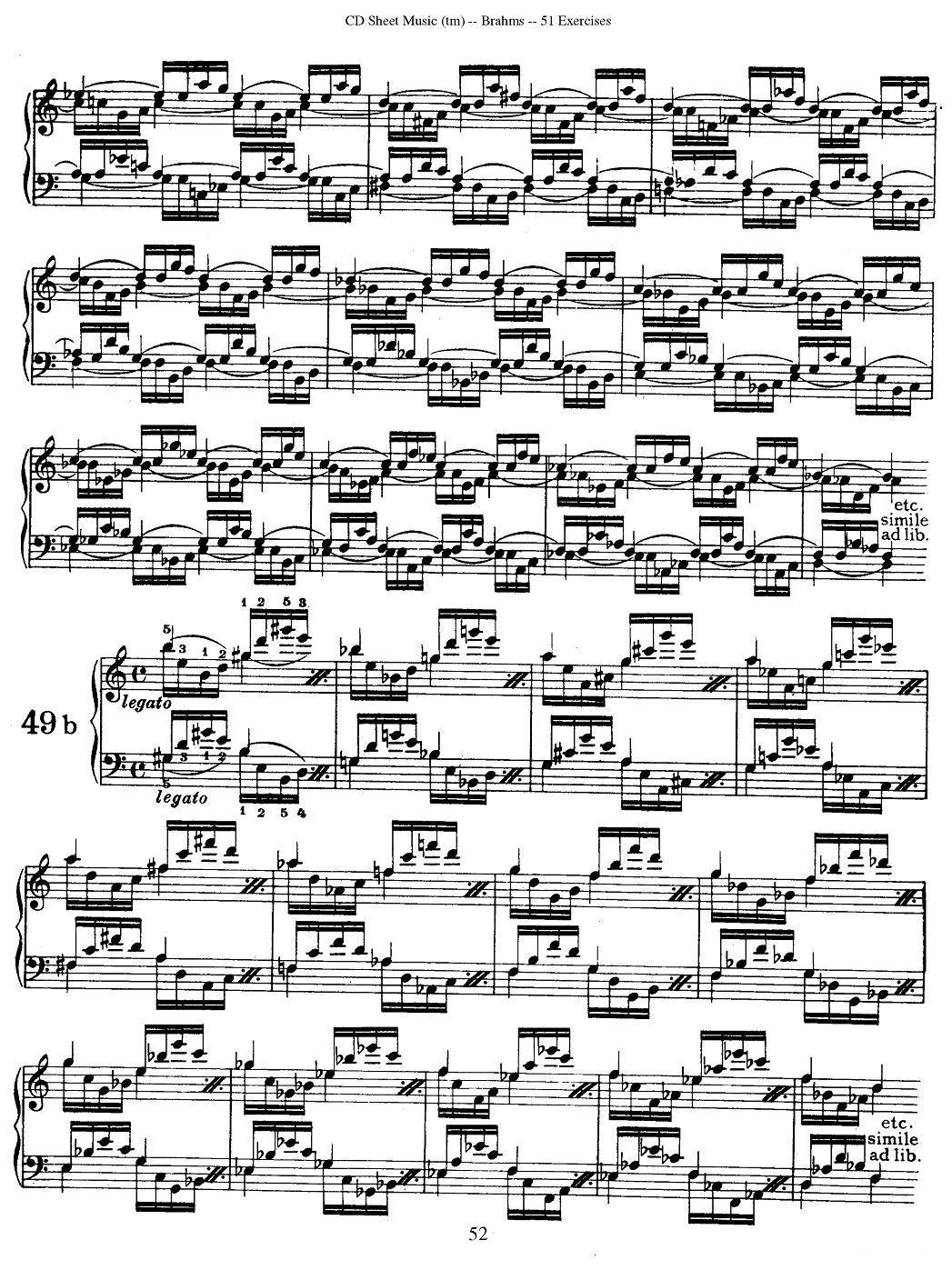 勃拉姆斯 - 51首练习曲（46—51）钢琴曲谱（图4）