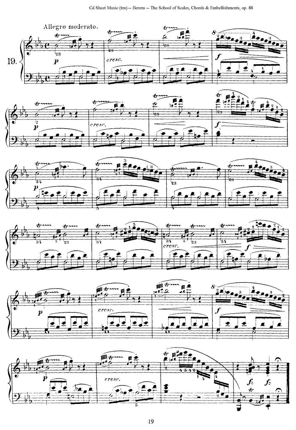 贝伦斯28首钢琴（和弦及装饰音）练习曲（16—20）钢琴曲谱（图4）