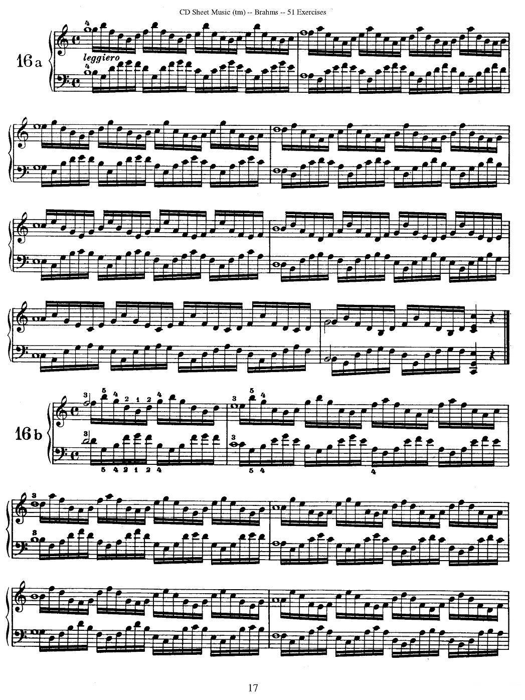 勃拉姆斯 - 51首练习曲（13—24）钢琴曲谱（图2）
