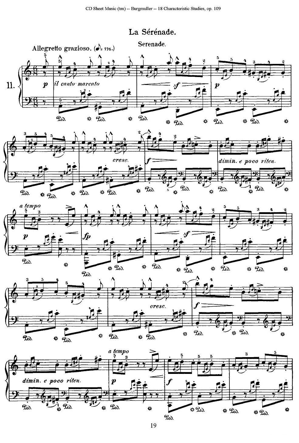 Burgmuller - 18 Characteristic Studies（11）钢琴曲谱（图1）