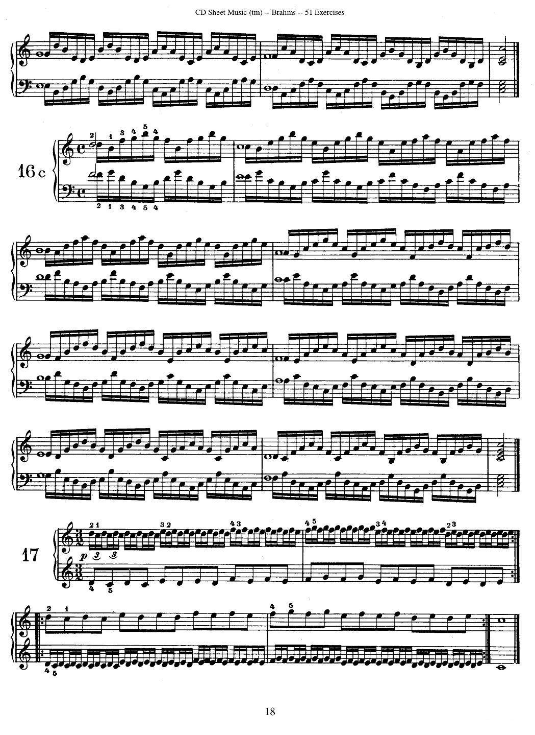 勃拉姆斯 - 51首练习曲（13—24）钢琴曲谱（图3）