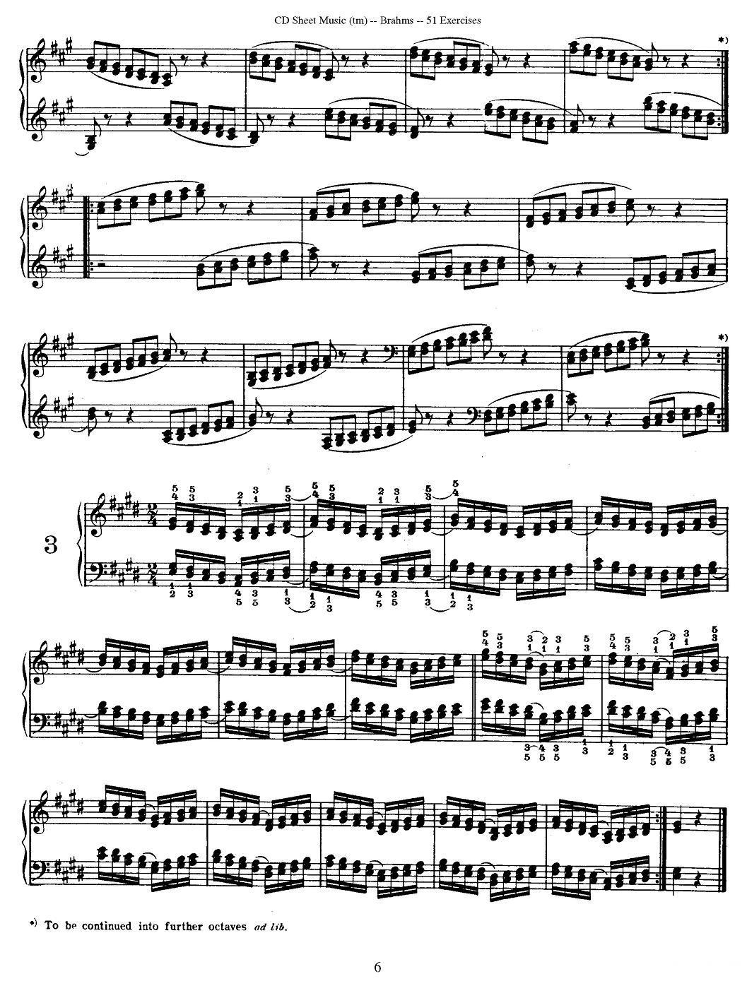 勃拉姆斯 - 51首练习曲（1—5）钢琴曲谱（图6）