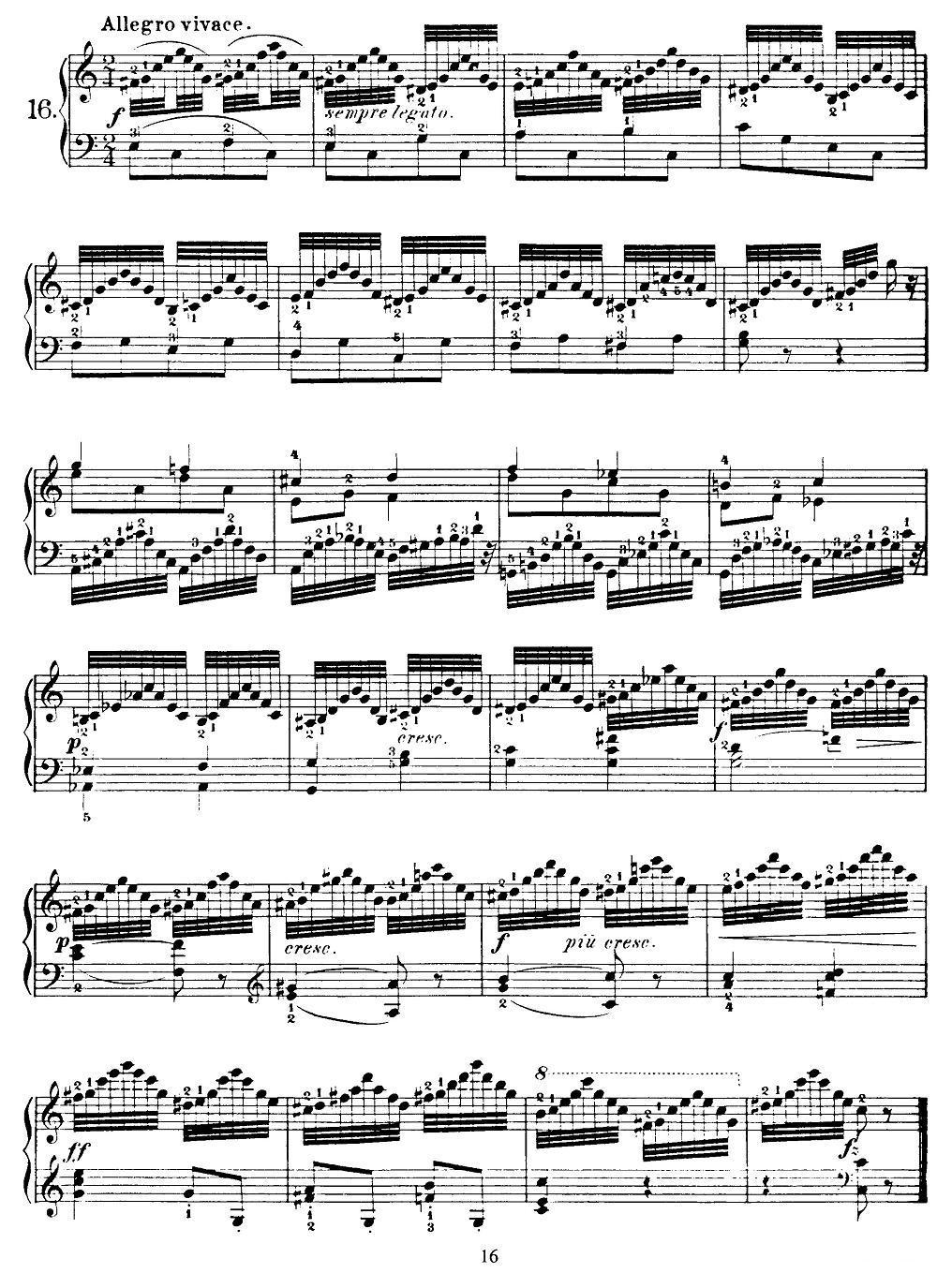 贝伦斯28首钢琴（和弦及装饰音）练习曲（16—20）钢琴曲谱（图1）