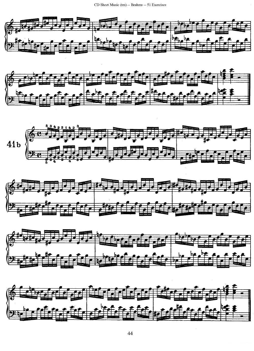 勃拉姆斯 - 51首练习曲（40b—45）钢琴曲谱（图2）