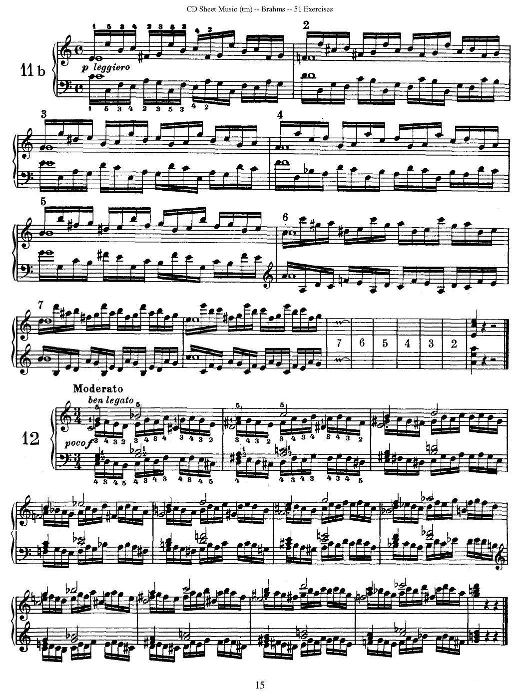 勃拉姆斯 - 51首练习曲（6—12）钢琴曲谱（图7）