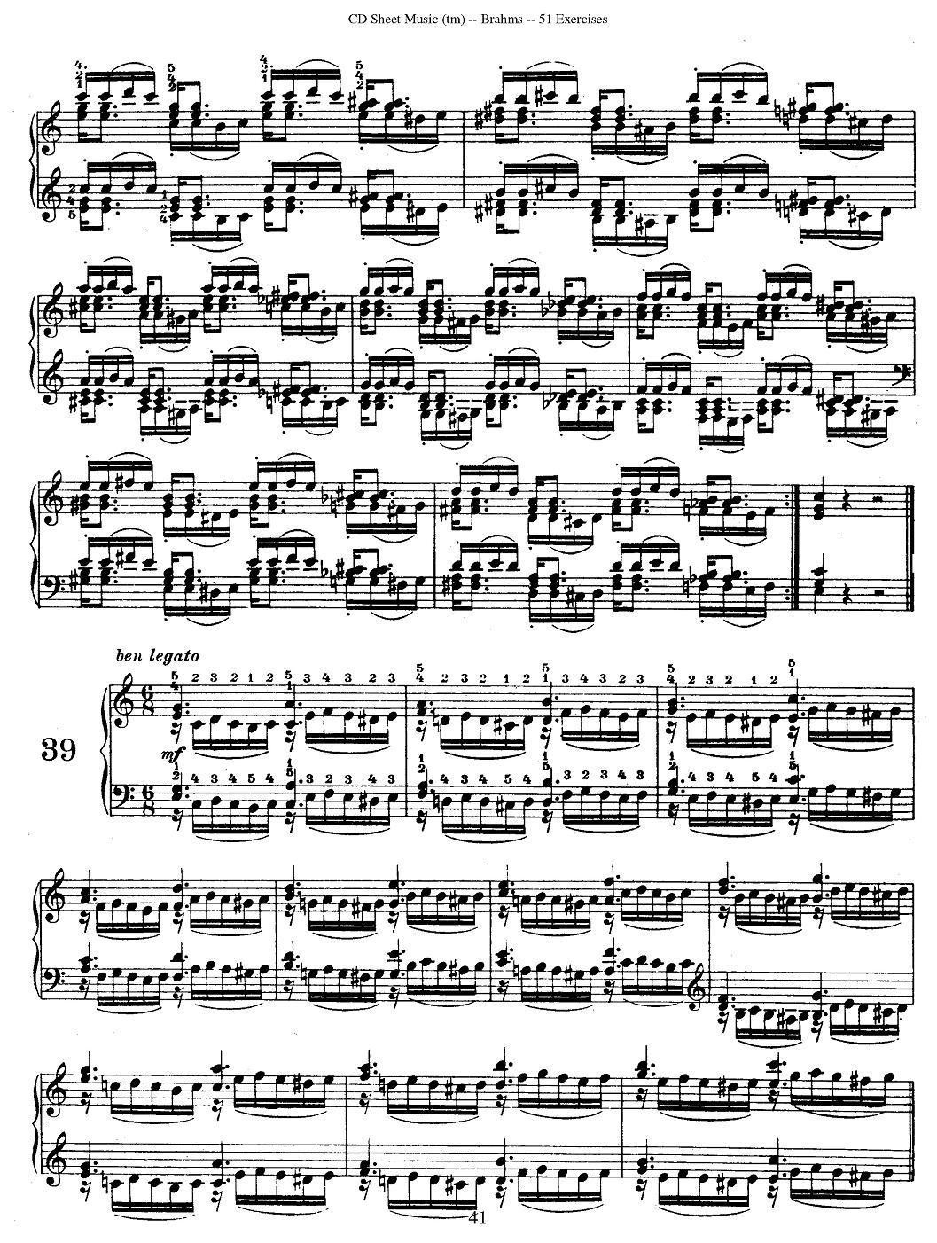 勃拉姆斯 - 51首练习曲（31—40a）钢琴曲谱（图9）