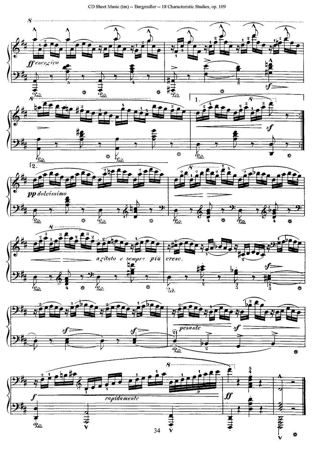 Burgmuller - 18 Characteristic Studies（18）钢琴曲谱（图2）