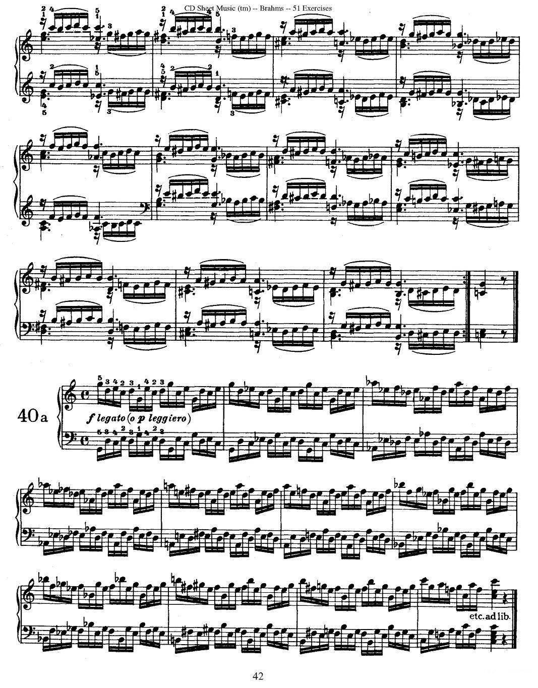 勃拉姆斯 - 51首练习曲（31—40a）钢琴曲谱（图10）