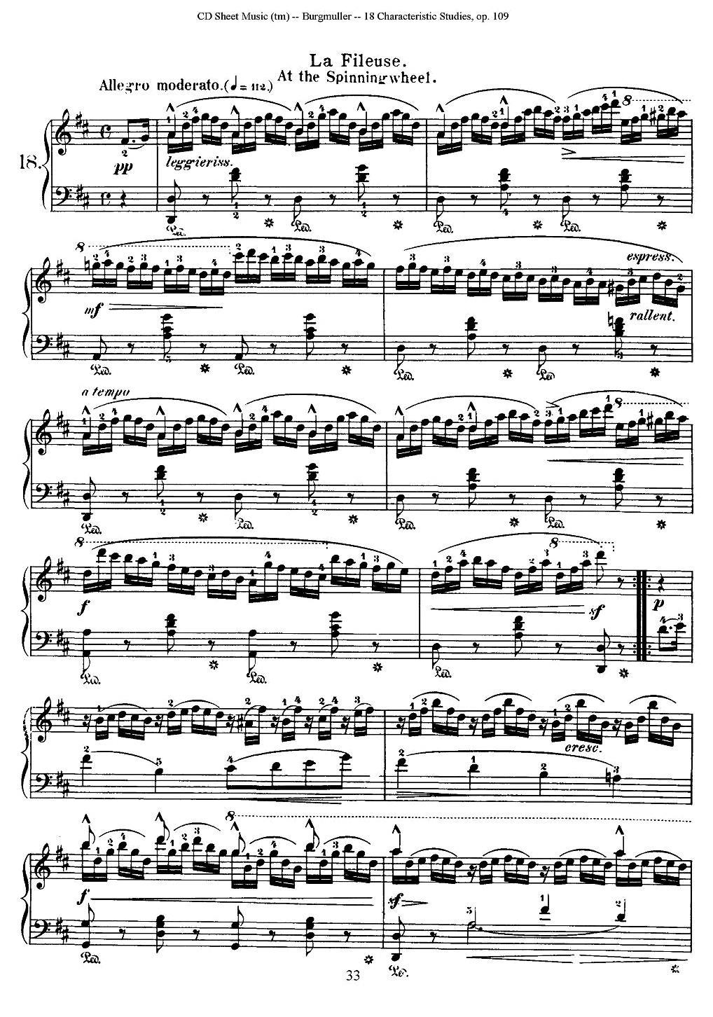 Burgmuller - 18 Characteristic Studies（18）钢琴曲谱（图1）