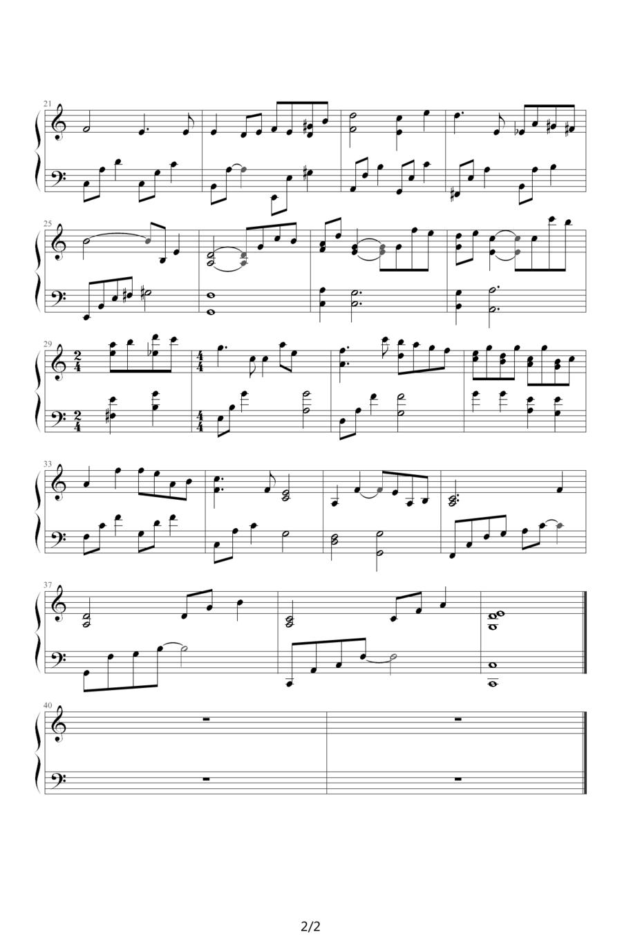 冷静与热情之间（Twist Calm And Passion）钢琴曲谱（图2）