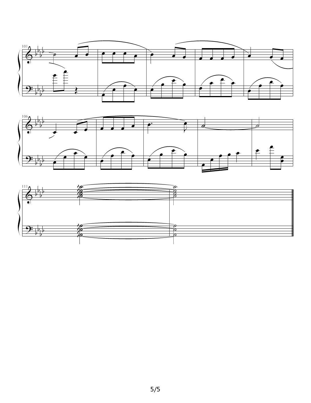 无言的温柔钢琴曲谱（图5）