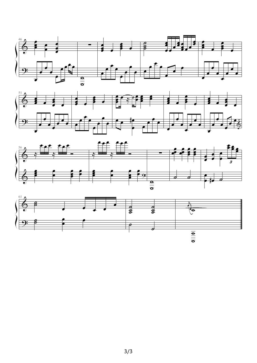 FLY AWAY钢琴曲谱（图3）