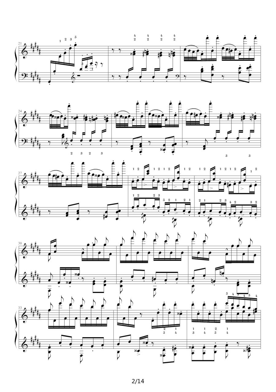 帕格尼尼大练习曲3：钟钢琴曲谱（图2）