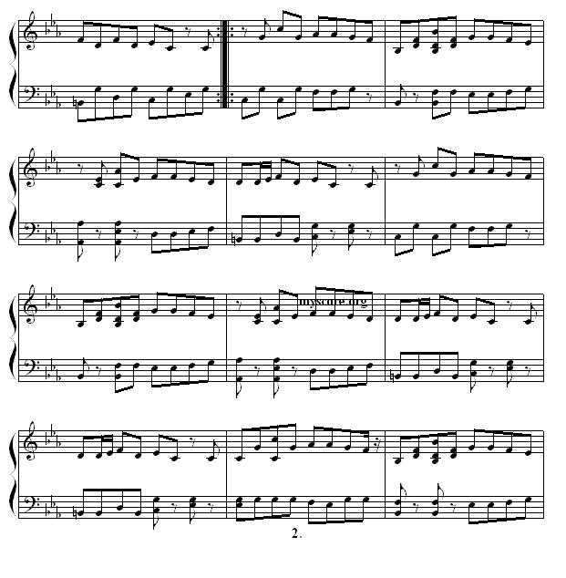 钢琴公主的浪漫钢琴：c小调奏鸣曲钢琴曲谱（图2）