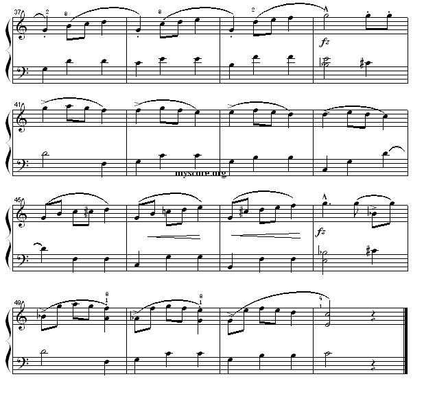 华丽大圆舞曲（简易版）钢琴曲谱（图3）