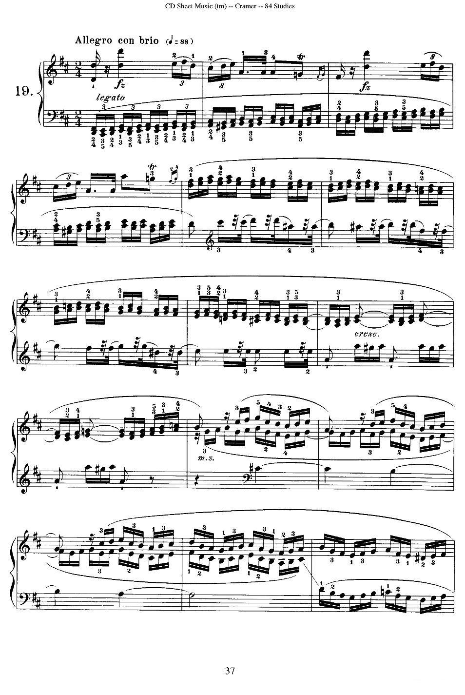 Cramer - 84 exercices（16—20）（克拉莫84首钢琴练习曲）钢琴曲谱（图7）