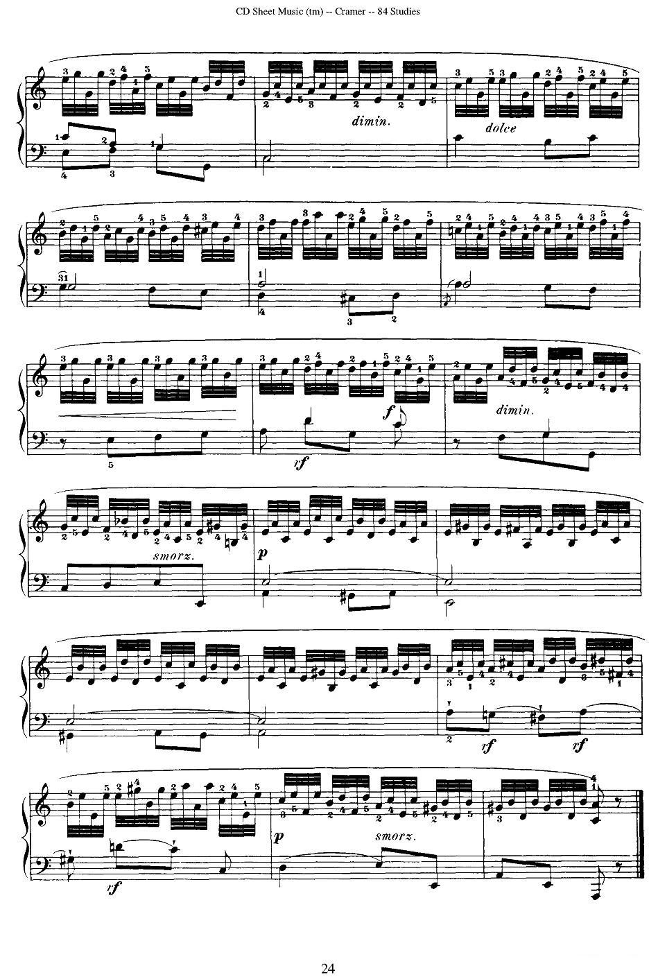 Cramer - 84 exercices（11—15）（克拉莫84首钢琴练习曲）钢琴曲谱（图4）