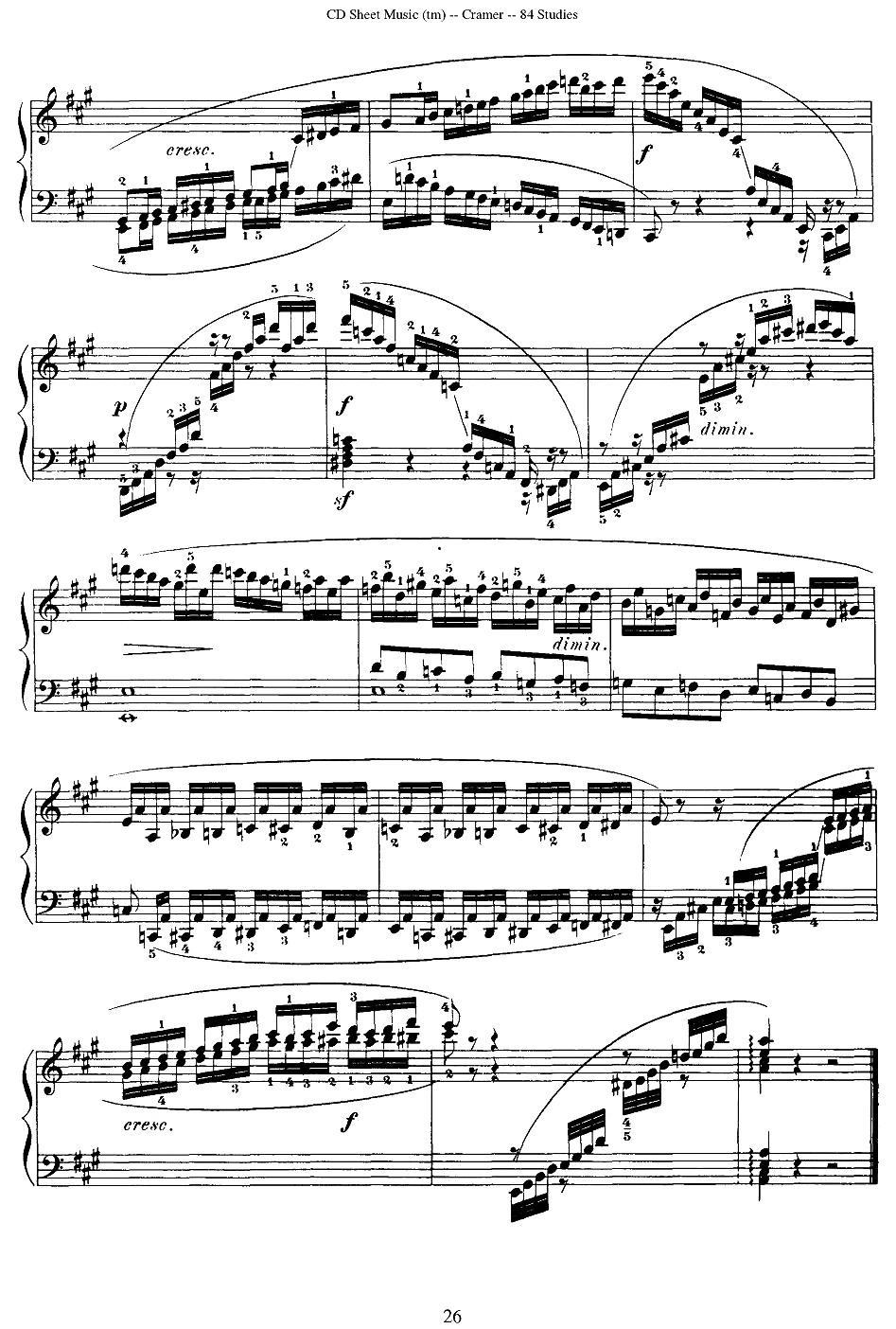Cramer - 84 exercices（11—15）（克拉莫84首钢琴练习曲）钢琴曲谱（图6）