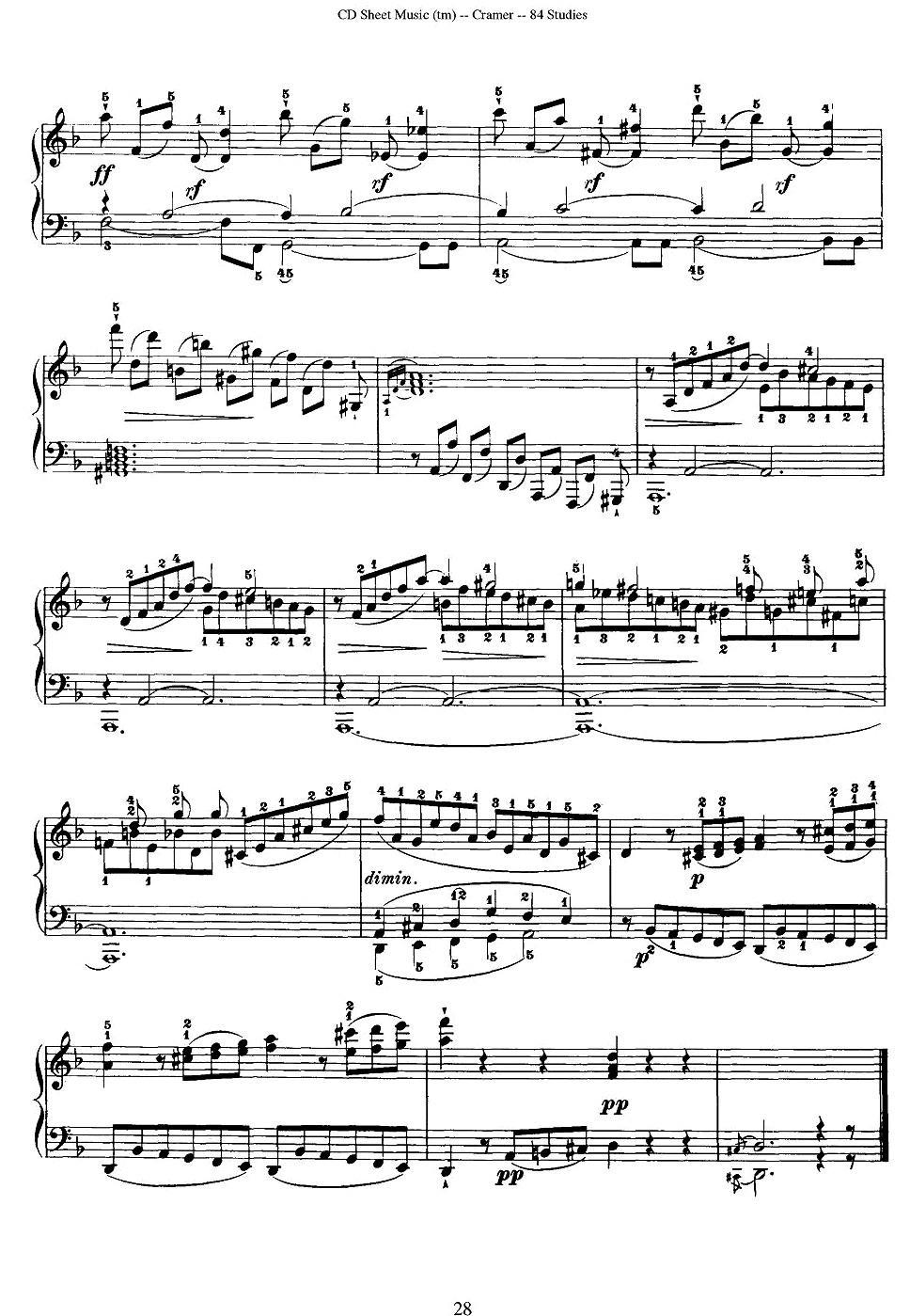 Cramer - 84 exercices（11—15）（克拉莫84首钢琴练习曲）钢琴曲谱（图8）