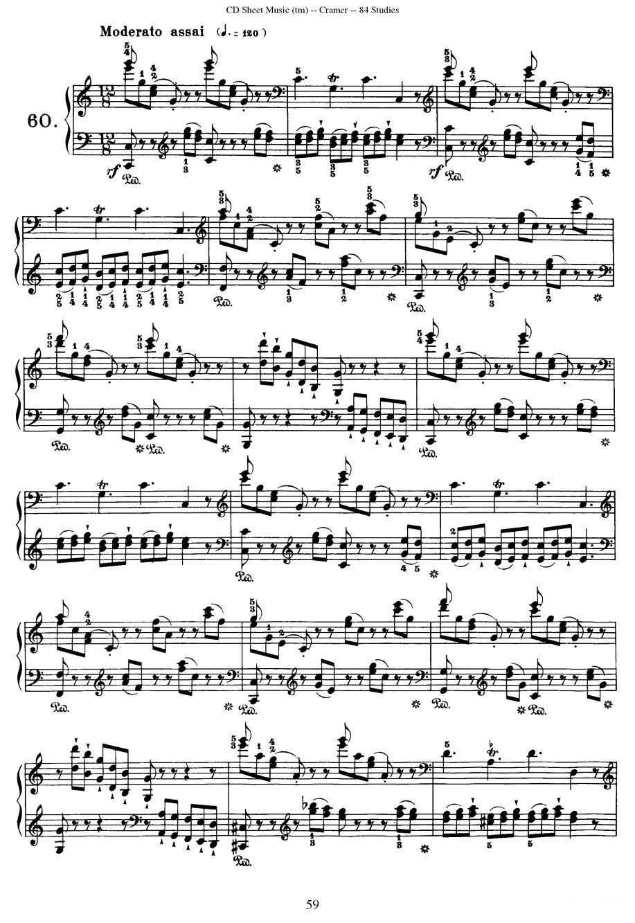 Cramer - 84 exercices（56—60）（克拉莫84首钢琴练习曲）钢琴曲谱（图9）