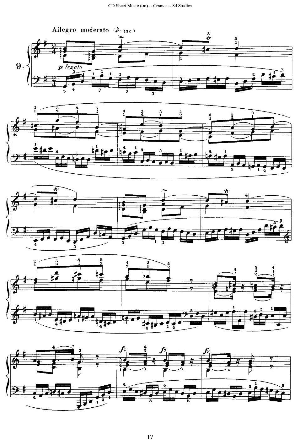 Cramer - 84 exercices（6—10）（克拉莫84首钢琴练习曲）钢琴曲谱（图7）