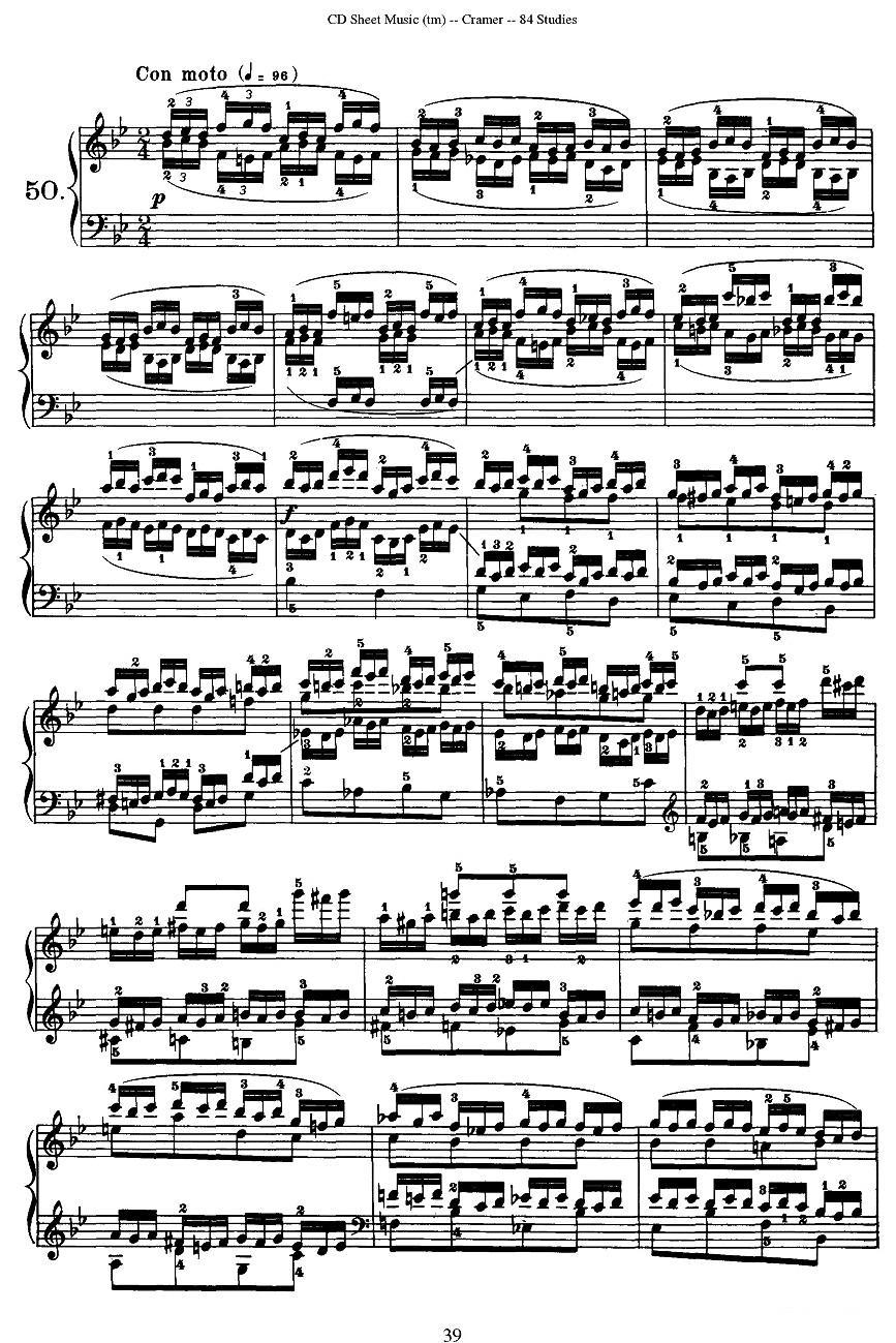 Cramer - 84 exercices（46—50）（克拉莫84首钢琴练习曲）钢琴曲谱（图9）
