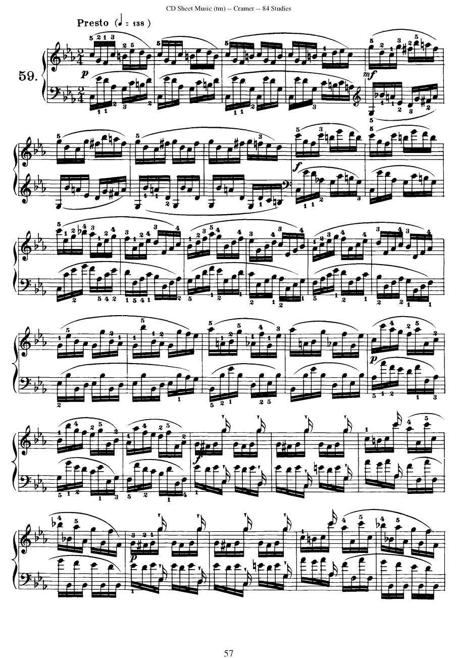 Cramer - 84 exercices（56—60）（克拉莫84首钢琴练习曲）钢琴曲谱（图7）