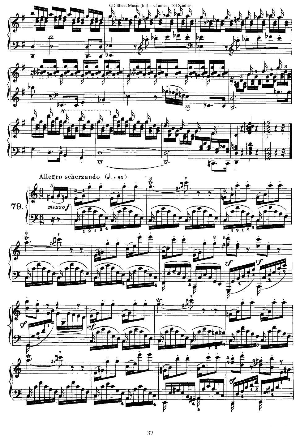Cramer - 84 exercices（76—80）（克拉莫84首钢琴练习曲）钢琴曲谱（图7）