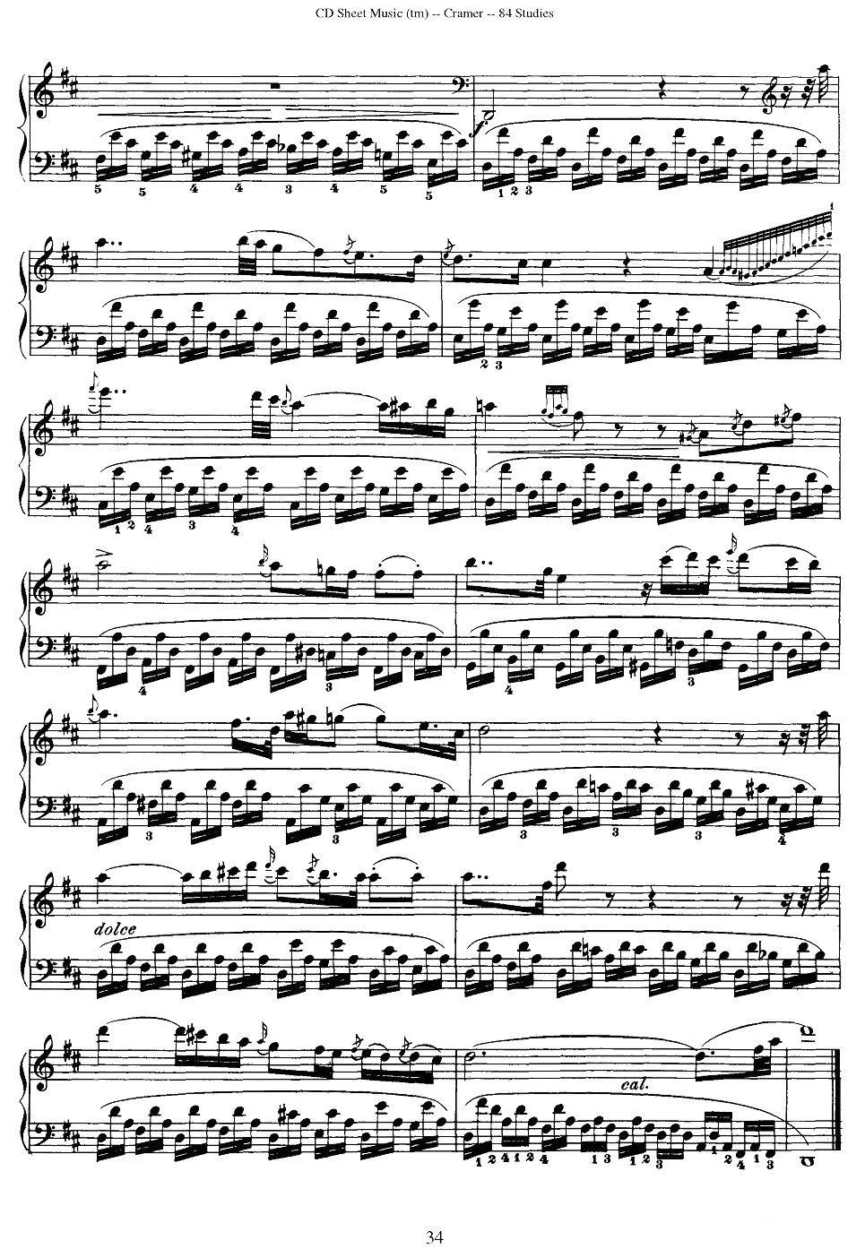 Cramer - 84 exercices（76—80）（克拉莫84首钢琴练习曲）钢琴曲谱（图4）
