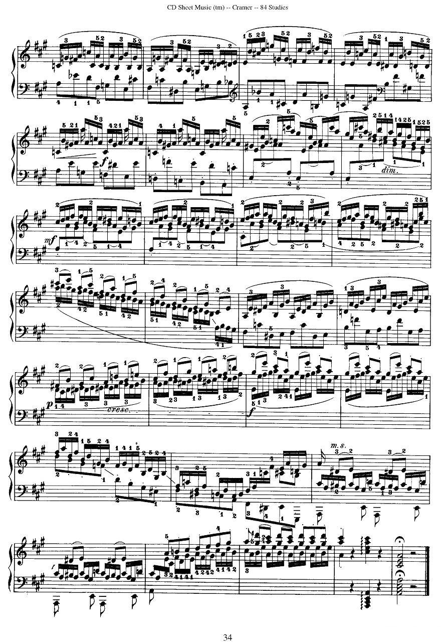 Cramer - 84 exercices（46—50）（克拉莫84首钢琴练习曲）钢琴曲谱（图4）