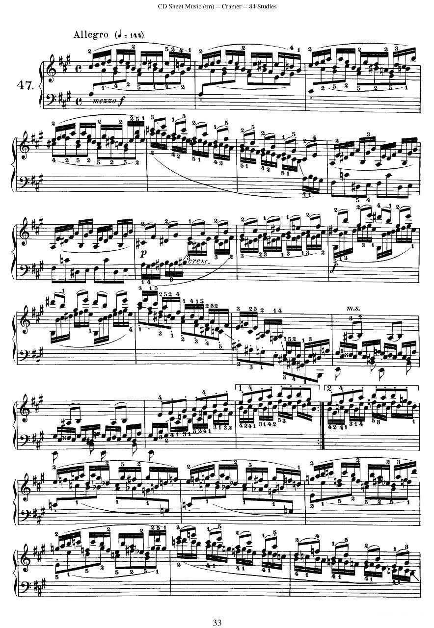 Cramer - 84 exercices（46—50）（克拉莫84首钢琴练习曲）钢琴曲谱（图3）
