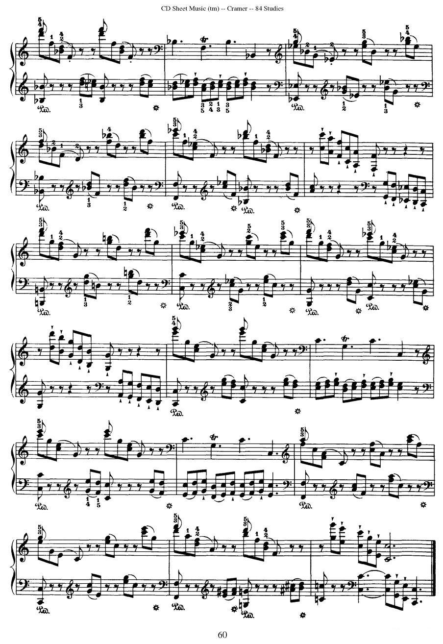Cramer - 84 exercices（56—60）（克拉莫84首钢琴练习曲）钢琴曲谱（图10）