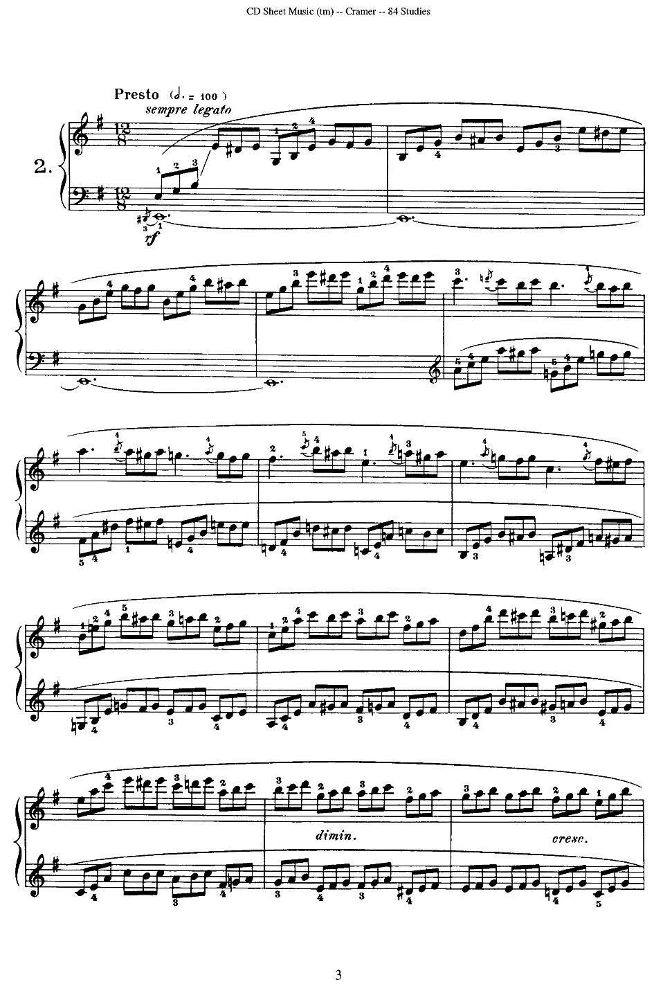 Cramer - 84 exercices（1—5）（克拉莫84首钢琴练习曲）钢琴曲谱（图3）