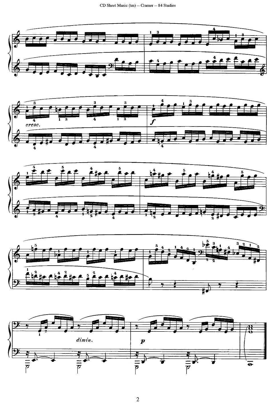 Cramer - 84 exercices（1—5）（克拉莫84首钢琴练习曲）钢琴曲谱（图2）