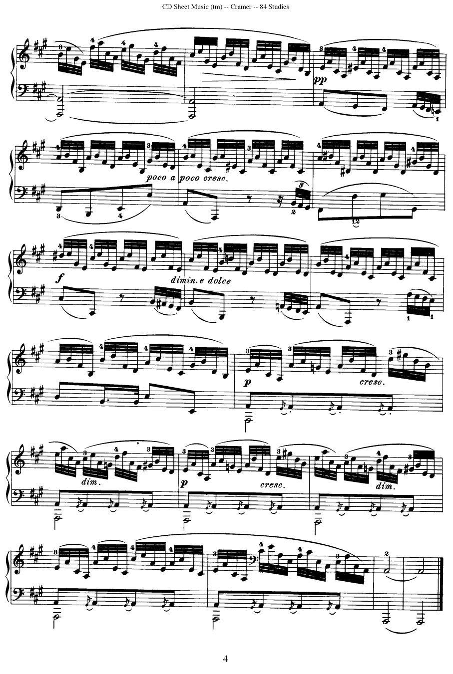 Cramer - 84 exercices（61—65）（克拉莫84首钢琴练习曲）钢琴曲谱（图4）