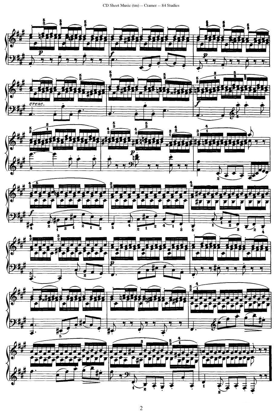 Cramer - 84 exercices（61—65）（克拉莫84首钢琴练习曲）钢琴曲谱（图2）