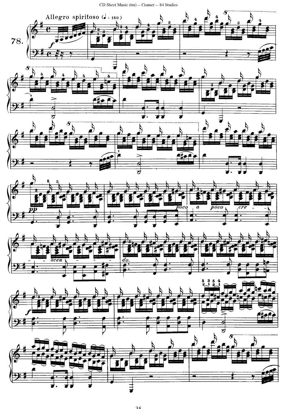 Cramer - 84 exercices（76—80）（克拉莫84首钢琴练习曲）钢琴曲谱（图5）
