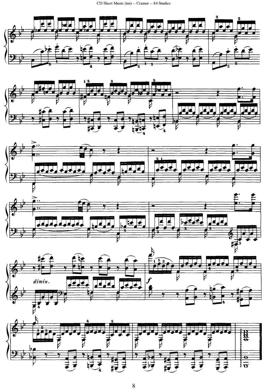 Cramer - 84 exercices（61—65）（克拉莫84首钢琴练习曲）钢琴曲谱（图8）