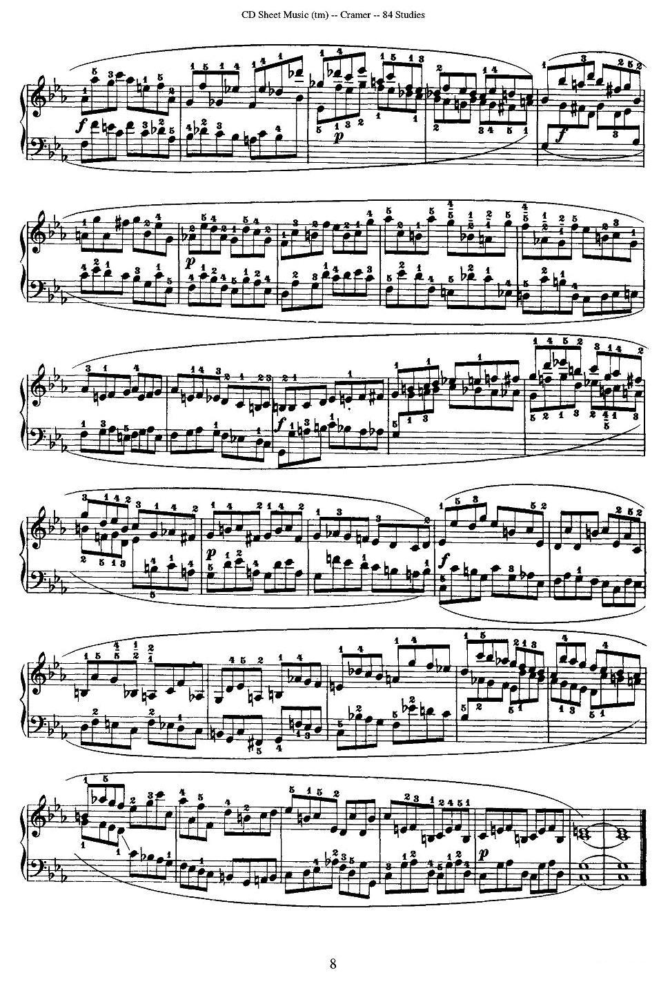 Cramer - 84 exercices（1—5）（克拉莫84首钢琴练习曲）钢琴曲谱（图8）