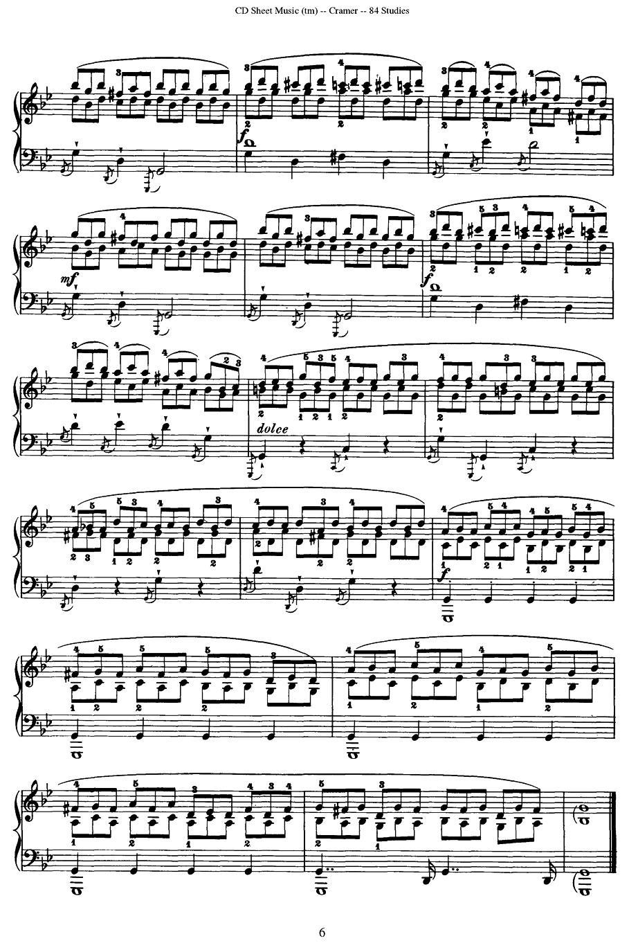 Cramer - 84 exercices（61—65）（克拉莫84首钢琴练习曲）钢琴曲谱（图6）