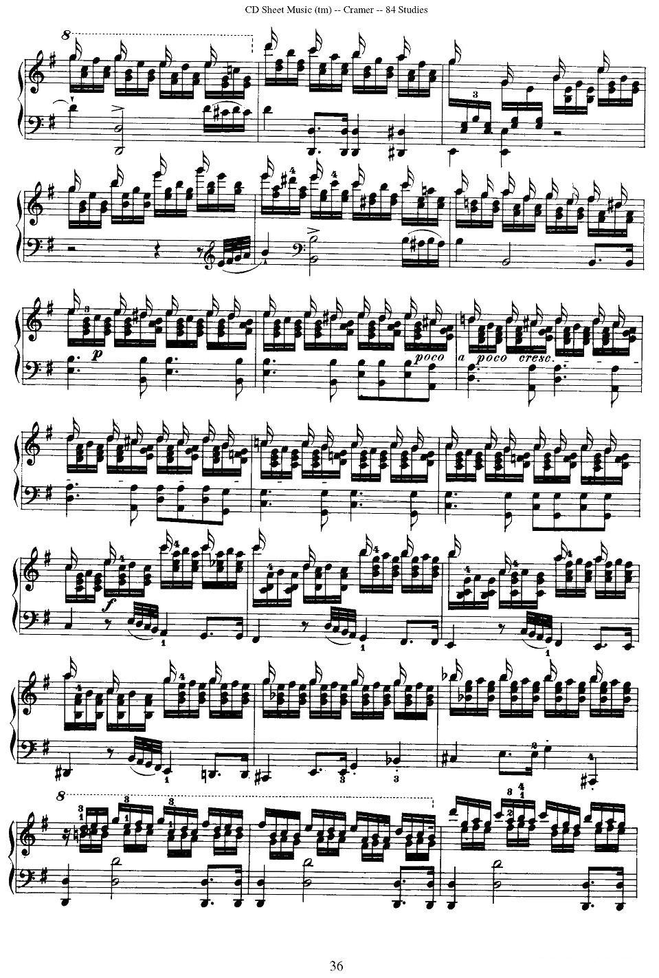 Cramer - 84 exercices（76—80）（克拉莫84首钢琴练习曲）钢琴曲谱（图6）