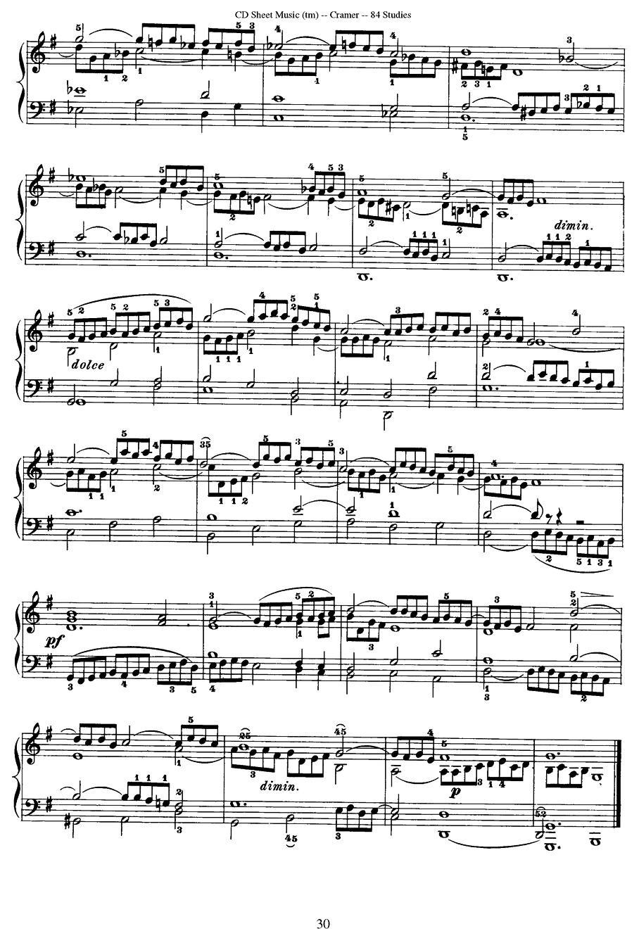 Cramer - 84 exercices（71—75）（克拉莫84首钢琴练习曲）钢琴曲谱（图10）