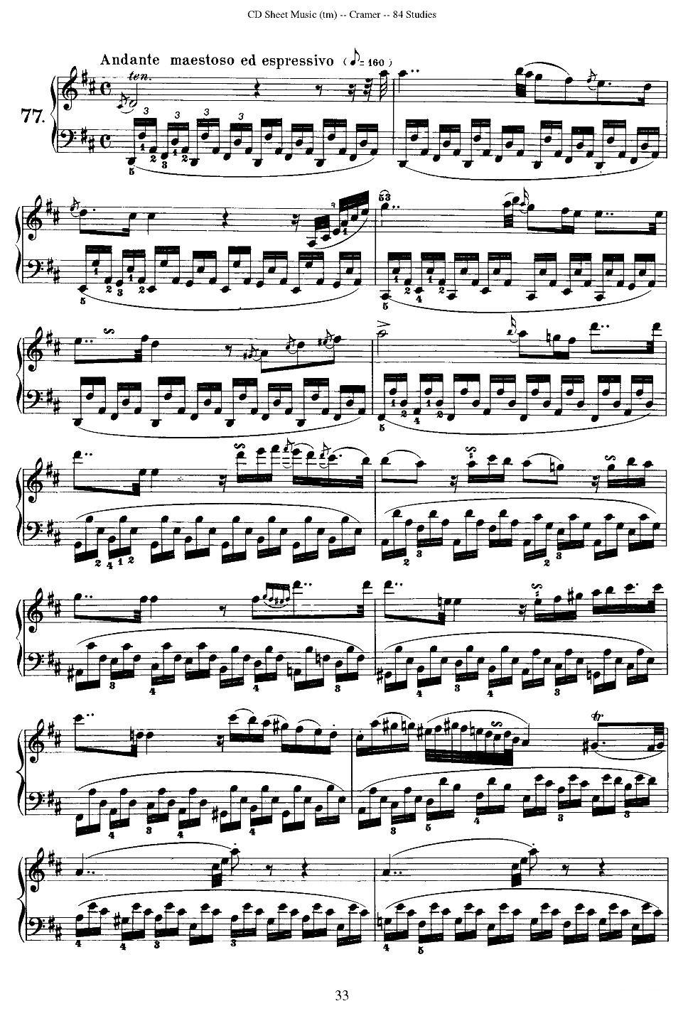 Cramer - 84 exercices（76—80）（克拉莫84首钢琴练习曲）钢琴曲谱（图3）