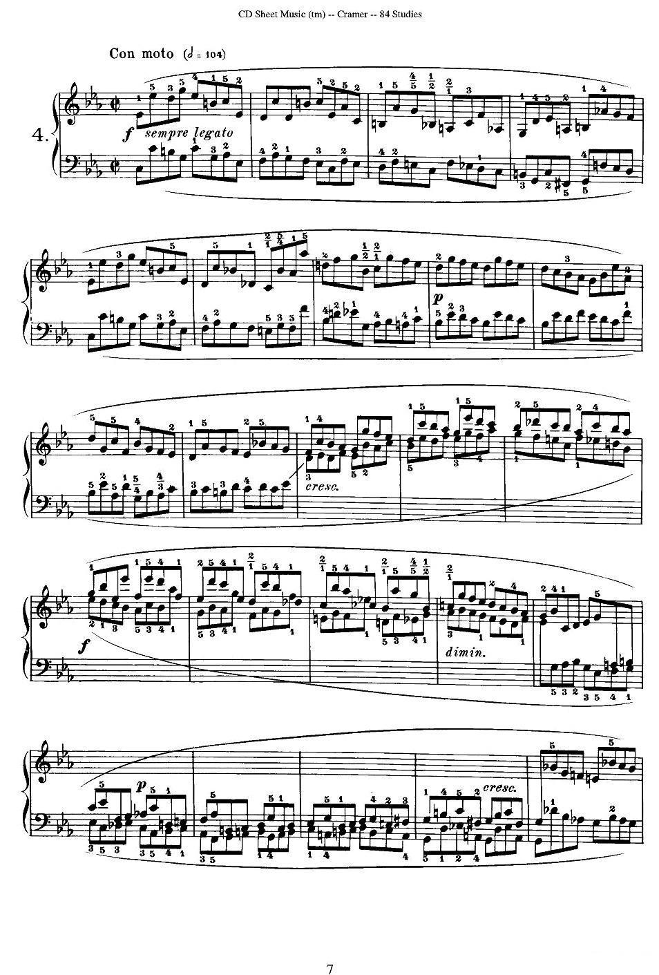 Cramer - 84 exercices（1—5）（克拉莫84首钢琴练习曲）钢琴曲谱（图7）
