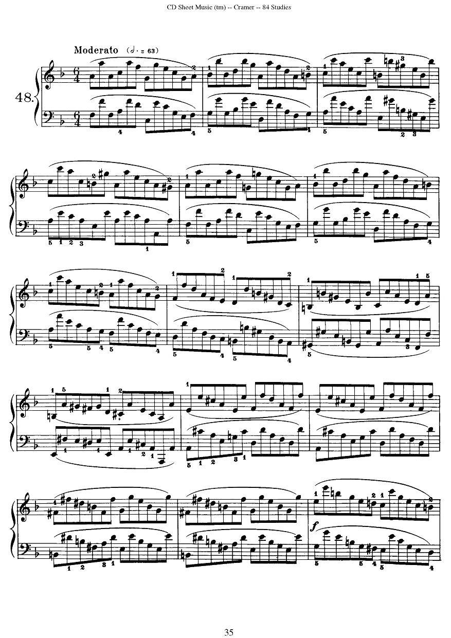 Cramer - 84 exercices（46—50）（克拉莫84首钢琴练习曲）钢琴曲谱（图5）