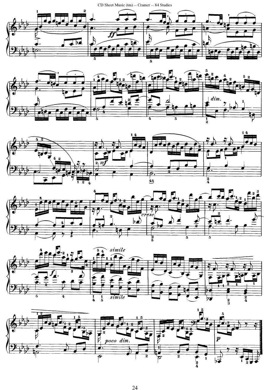 Cramer - 84 exercices（71—75）（克拉莫84首钢琴练习曲）钢琴曲谱（图4）